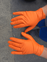 Heavy Duty Orange Nitrile Gloves