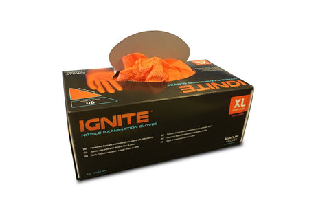 Heavy Duty Orange Nitrile Gloves